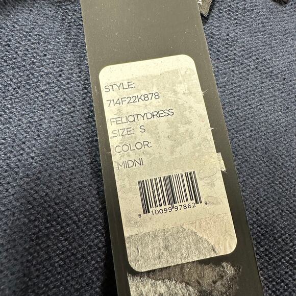 TOCCIN NY NWT Felicity Long Sleeve Ribbed Knit Sweater Dress Navy Size Small - Picture 5 of 9